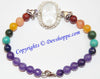 Sri Ganesha, Ridhi , Sidhi ,Sriyantra (Sri yantra) carved on Sphatik (Crystal) stone with Chakra beads bracelet